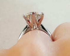 Charlize’s Upgrade 4.01 Carat Classic Tiffany Inspired Engagement Ring (Side View 1) - image from Charlize