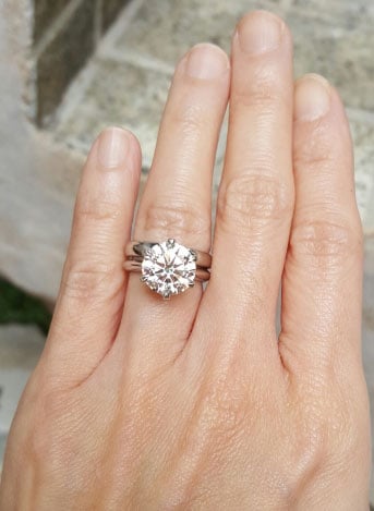 Charlize’s Upgrade 4.01 Carat Classic Tiffany Inspired Engagement Ring (Hand View) - image from Charlize Charlize’s Upgrade 4.01 Carat Classic Tiffany Inspired Engagement Ring (Hand View) - image from Charlize