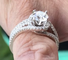 Essovius’s A.JAFFE Engagement Ring (Side Angle View) - image from Essovius