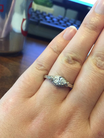 Marquise_Madness' 1925 Vintage Tiffany Inspired Setting: East-West Marquise Engagement Ring Reset (Hand View) - image by Marquise_Madness Marquise_Madness' 1925 Vintage Tiffany Inspired Setting: East-West Marquise Engagement Ring Reset (Hand View) - image by Marquise_Madness