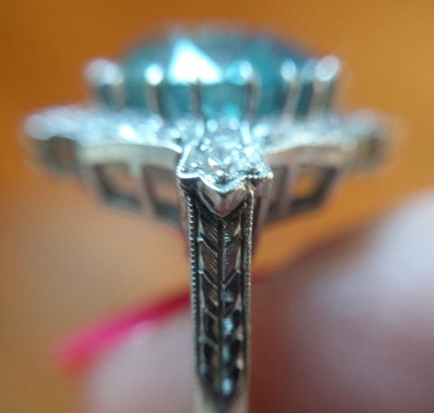 Niel's Vintage Zircon Halo Ring (Side View) - image by Niel