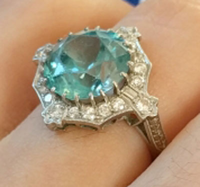 Niel's Vintage Zircon Halo Ring (Side Angled View) - image by Niel Niel's Vintage Zircon Halo Ring (Side Angled View) - image by Niel