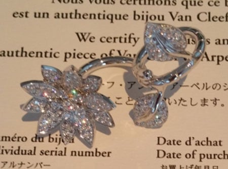 Phoenix's Van Cleef & Arpels Lotus Between The Finger Ring (Top Angle View) - image by Phoenix