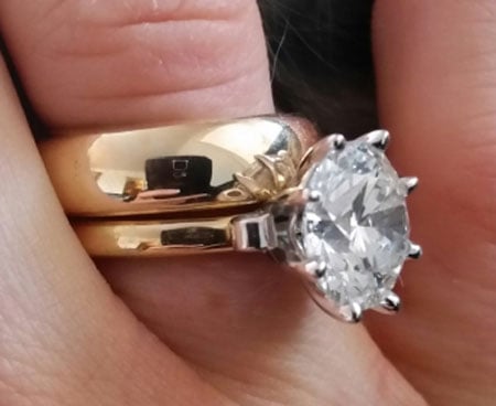 Scandinavian's 10 Year Wedding Anniversary Gift - 5 Carat Diamond (Angle/Hand View) - image by Scandinavian