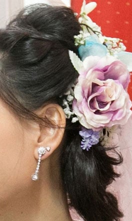 Sparkle_ruckle's Heirloom Detachable Hoop Diamond Earrings Worn With Borrowed Pair of Halo Studs From Her Mother For Her Wedding - image by Sparkle_ruckle