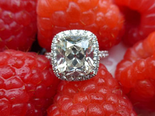 Tarrotka's True Antique Cushion Halo Ring (Top View) - image by Tarrotka