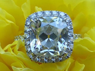 Tarrotka's True Antique Cushion Halo Ring (Top View) - image by Tarrotka