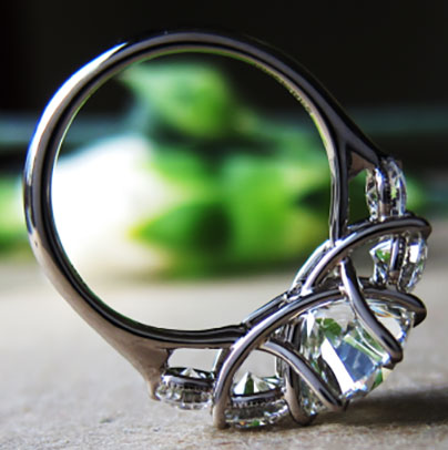 Yssie's Stunning 5-Stone 8-Prong Trellis Reset Ring (Side View) - image by Yssie