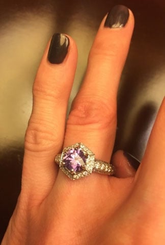 benjdow's Montana Sapphire Engagement Ring (Hand with Purple View) - image by benjdow