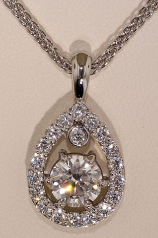 binky5450's Pear Halo with Round Center Diamond Pendant (Front View) - image by Wink Jones