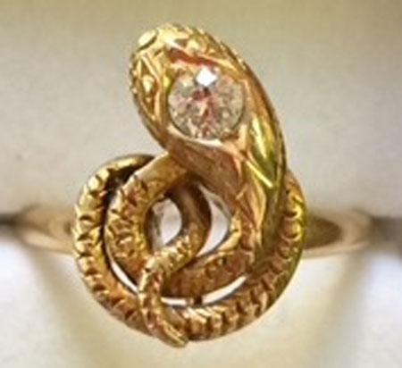 blingbunny10's Victorian Snake Ring (Front View) - image by blingbunny10