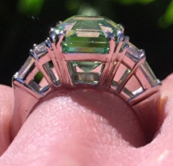 endless_summer's 1 Year Wedding Anniversary Gift – Asscher Mint Garnet (Side View) - image by endless_summer