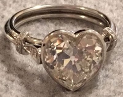 kylier's Vintage Heart-Shaped Diamond Ring (Front View) - image by kylier