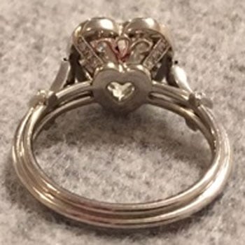 kylier's Vintage Heart-Shaped Diamond Ring (Angled Bottom View) - image by kylier