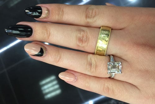 Madelise's Hammered Gold Wedding Band (Hand View) - image by Madelise Madelise's Hammered Gold Wedding Band (Hand View) - image by Madelise
