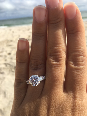 2.62 Carats Upgrade Reset into Existing Engagement Ring Setting (Hand View) - image by po720