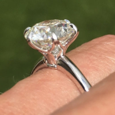 Tweeter8177's 3.25 Ct Solitaire Engagement Ring, 3 Stone RHR and Studs Reset  (Solitaire Ring) - image by Tweeter8177