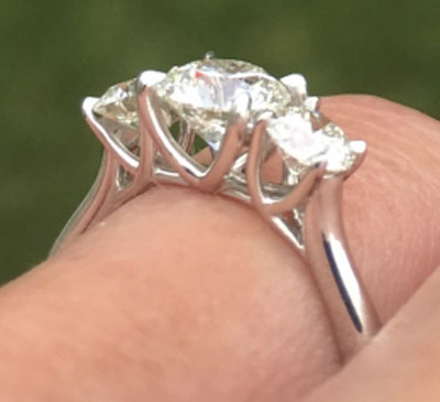 Tweeter8177's 3.25 Ct Solitaire Engagement Ring, 3 Stone RHR and Studs Reset (3 Stone RHR) - image by Tweeter8177 Tweeter8177's 3.25 Ct Solitaire Engagement Ring, 3 Stone RHR and Studs Reset (3 Stone RHR) - image by Tweeter8177