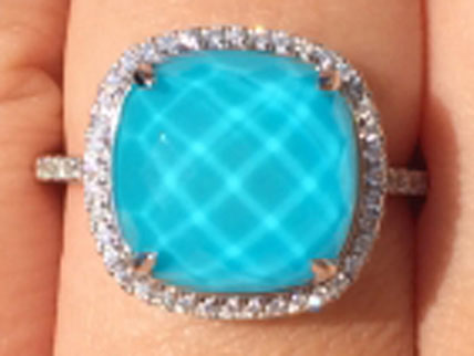 two_little_birds's Mesmerizing Fusion of White Topaz and Turquoise Ring (Top View) - image by two_little_birds two_little_birds's Mesmerizing Fusion of White Topaz and Turquoise Ring (Top View) - image by two_little_birds