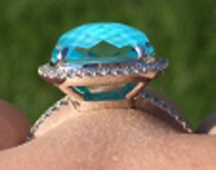 two_little_birds's Mesmerizing Fusion of White Topaz and Turquoise Ring (Side View) - image by two_little_birds