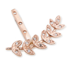 Jacquie Aiche large leaf single ear jacket in 14k rose gold