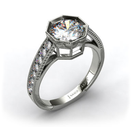 18k White Gold Zinnia Inspired Geometric Engagement Ring from James Allen