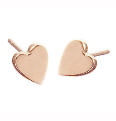 Heart studs in rose gold by Jennifer Meyer