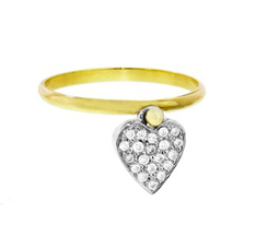 Diamond heart swivel ring by Jennifer Meyer