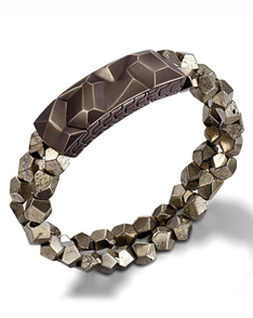 John Hardy men's station bracelet with pyrite in sterling silver