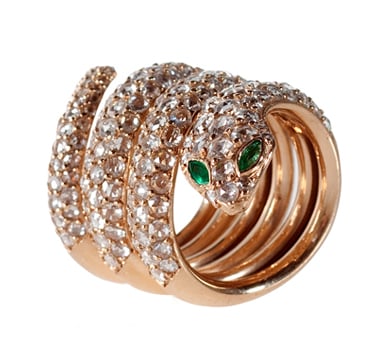 Julia Cohen 18k rose gold snake ring at Broken English