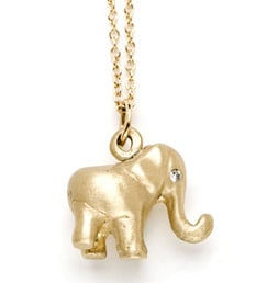 Kamofie elephant pendant with diamond eyes