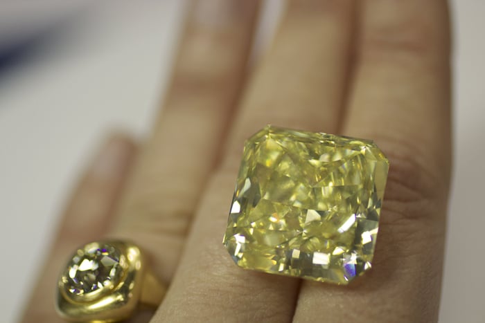 50-carat fancy-intense yellow diamond from Leibish & Co. Image by Erika Winters