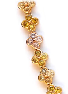 Fancy-color diamond bracelet • Leibish & Co.