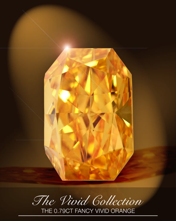 0.79-carat fancy-vivid orange diamond from Leibish & Co.