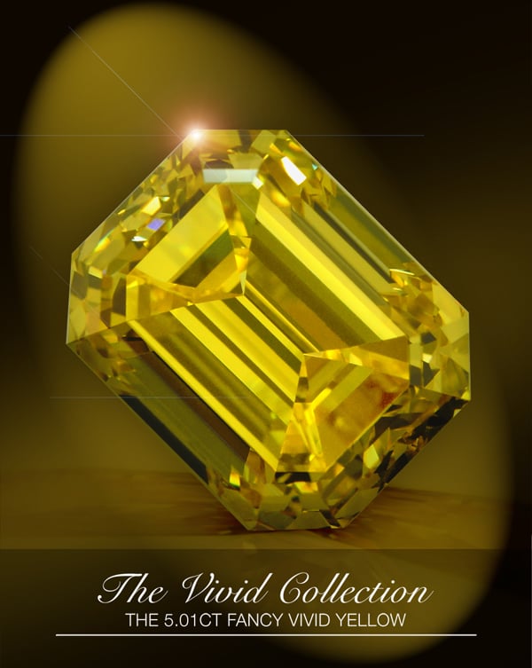 5.01-carat fancy-vivid yellow diamond from Leibish & Co.