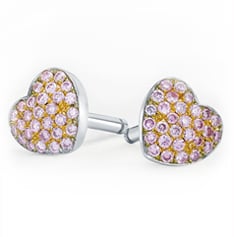 Pink diamond heart earrings by Leibish & Co.