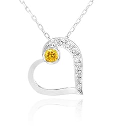 Yellow diamond heart pendant from Leibish & Co.