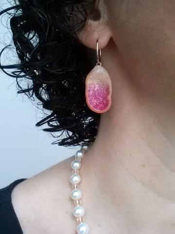 Little h Geode Souffle Pearl and Sapphire Earrings - Image by bsomlo