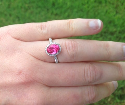 Mahenge Spinel and Diamond Ring