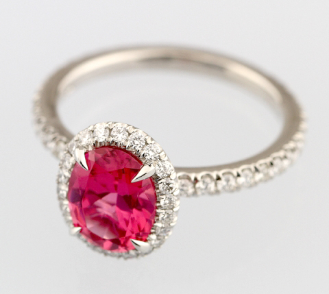 Mahenge Spinel and Diamond Ring