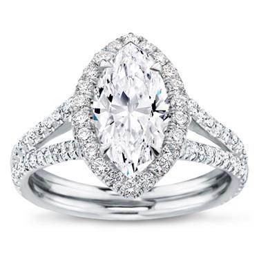 Split Shank Halo Setting for Marquise Cut Diamond by Adiamor