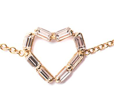 Diamond baguette heart bracelet from Matchstick