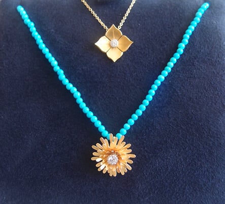 McTeigue & McClelland Quadrille and Dandelion Diamond Pendants