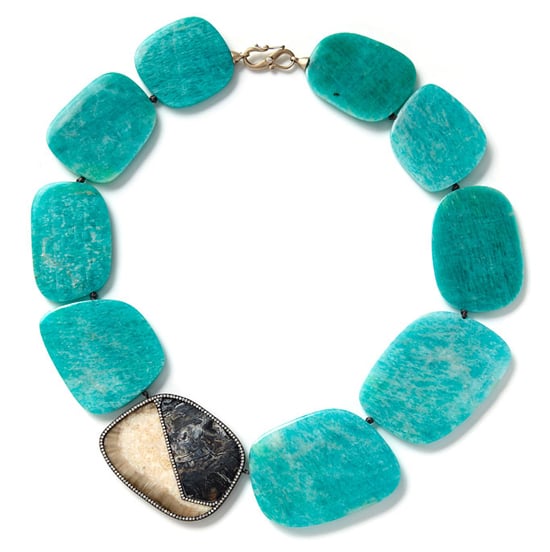 Amazonite and fossilized walrus ivory necklace by Monique Péan
