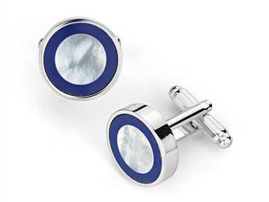 Mother of Pearl and Lapis Rim Cufflinks at Blue Nile