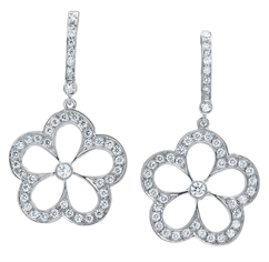 Diamond daisy drop earrings by Gumuchian