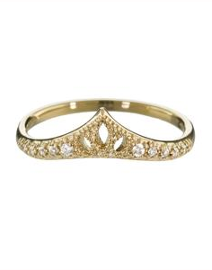 Diamond cut-out crown ring by Mizuki