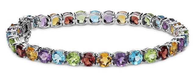 Multicolor Gemstone Bracelet in Sterling Silver (5mm) at Blue Nile Multicolor Gemstone Bracelet in Sterling Silver (5mm) at Blue Nile