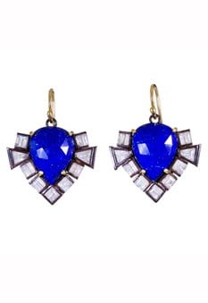 Nak Armstrong lapis and moonstone arrow earrings