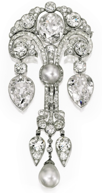 Belle Epoque Natural Pearl and Diamond Brooch, circa 1910, Sotheby's Magnificent Jewels